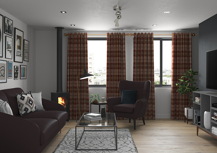 Highland, Mulberry - Made to Measure Curtains - Image 5